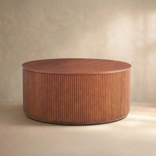 Esmond Fluted Round Lift-Top Coffee Table 35"