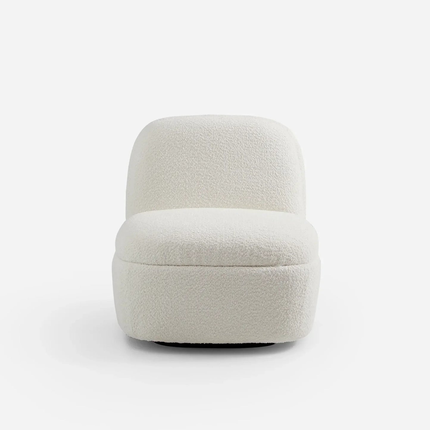 Niveous White Bouclé Swivel Chair