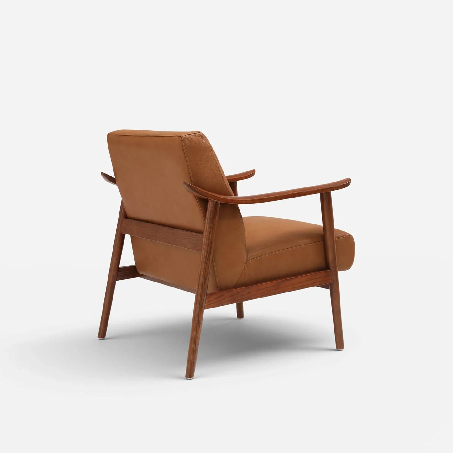 Nestor Genuine Leather Accent Chair | Mid-Century Modern Leather Lounge Chair