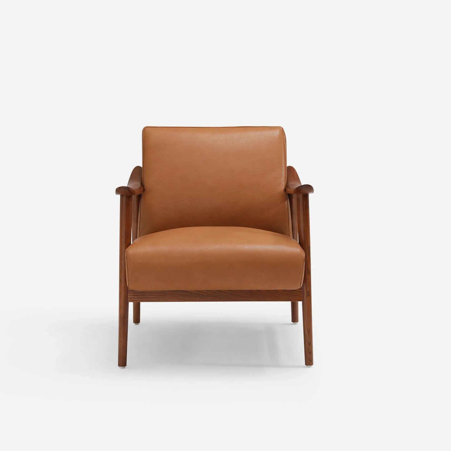 Nestor Genuine Leather Accent Chair | Mid-Century Modern Leather Lounge Chair
