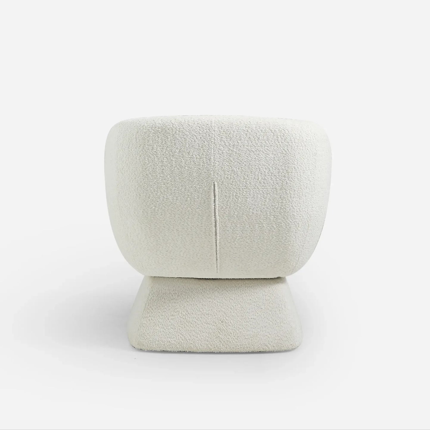 Nephele White Bouclé Barrel Swivel Chair