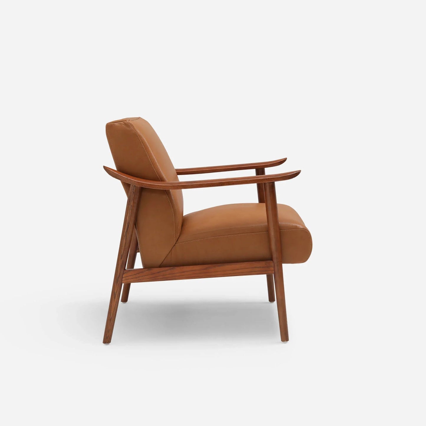 Nestor Genuine Leather Accent Chair | Mid-Century Modern Leather Lounge Chair