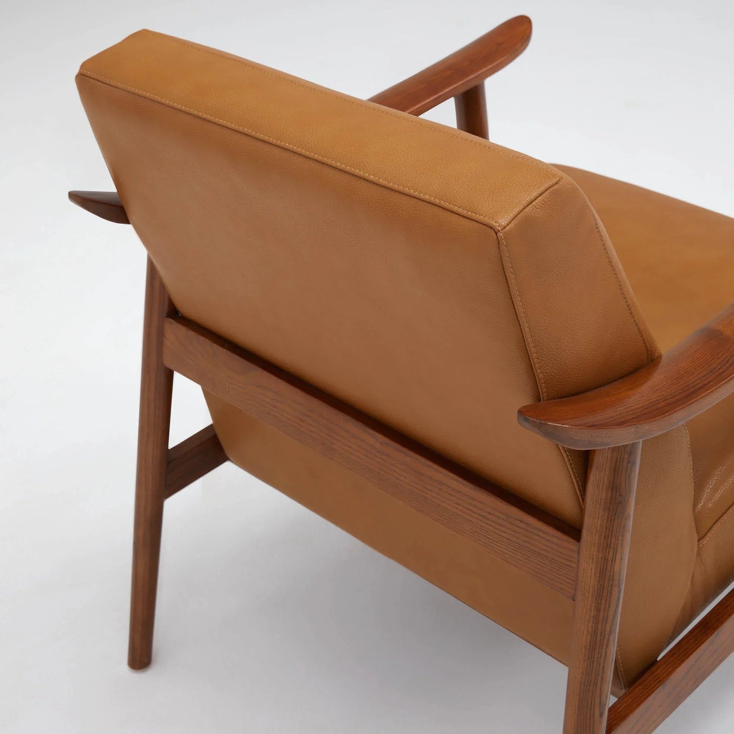 Nestor Genuine Leather Accent Chair | Mid-Century Modern Leather Lounge Chair