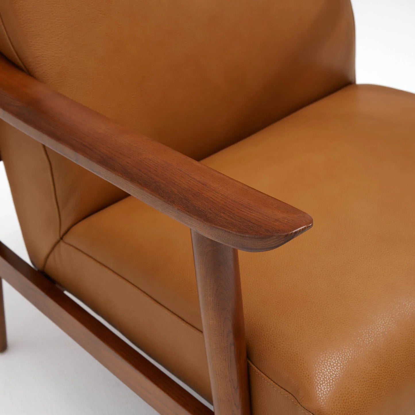 Nestor Genuine Leather Accent Chair | Mid-Century Modern Leather Lounge Chair