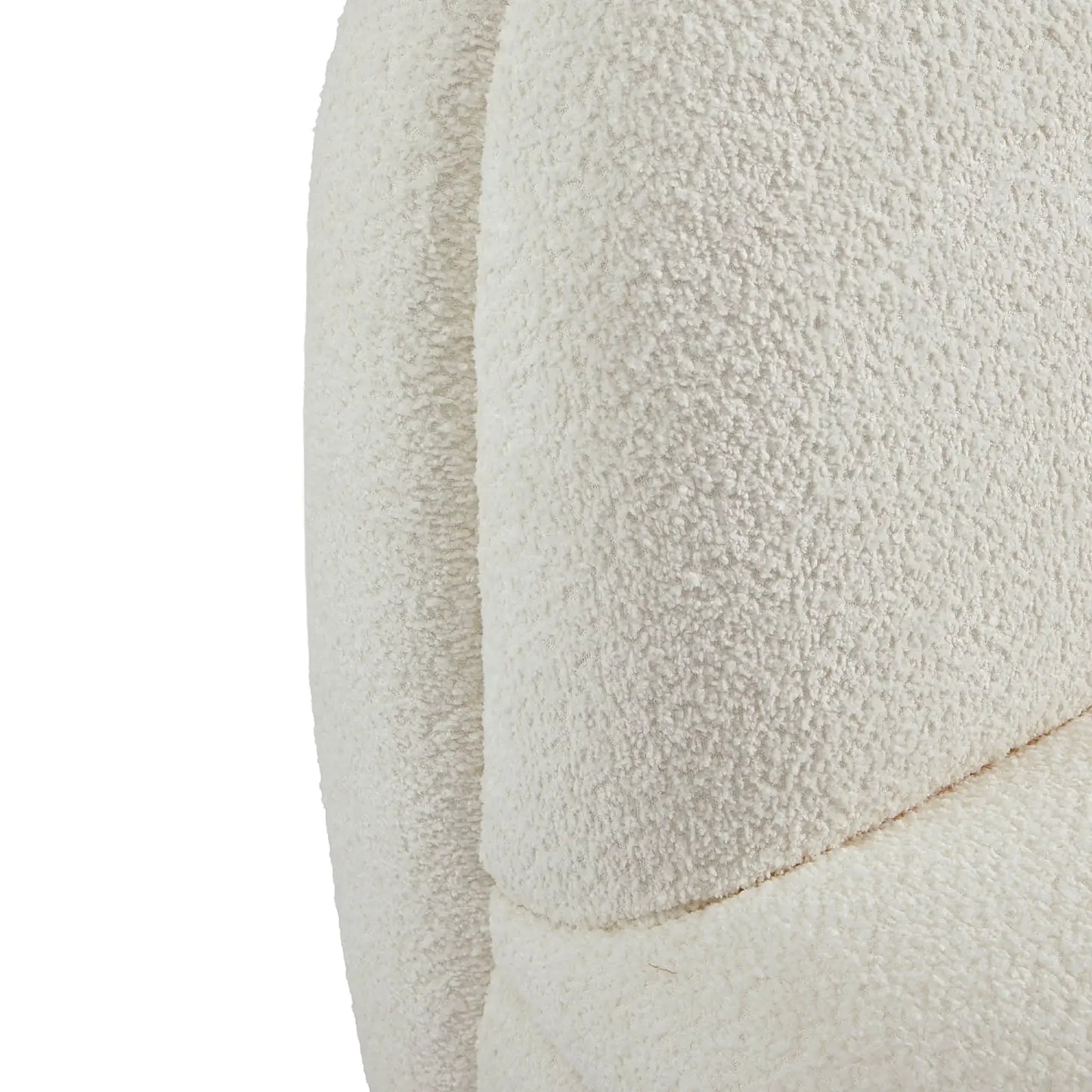 Niveous White Bouclé Swivel Chair