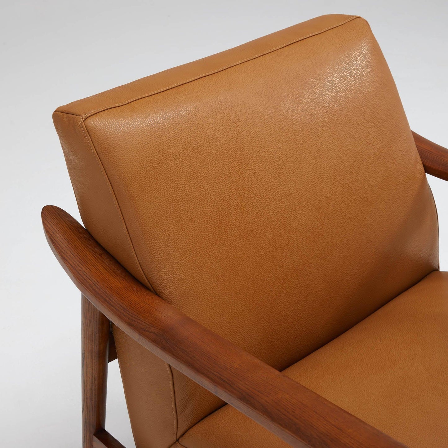Nestor Genuine Leather Accent Chair | Mid-Century Modern Leather Lounge Chair