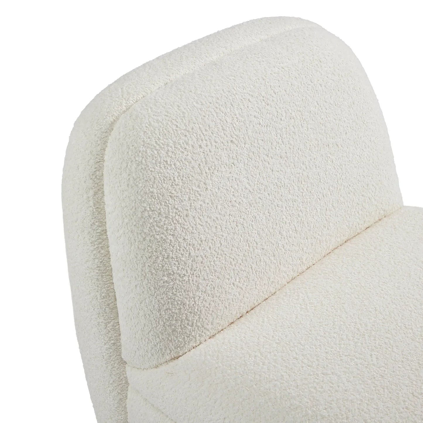 Niveous White Bouclé Swivel Chair