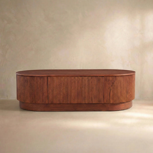 Esmond Fluted Oval Coffee Table 55"