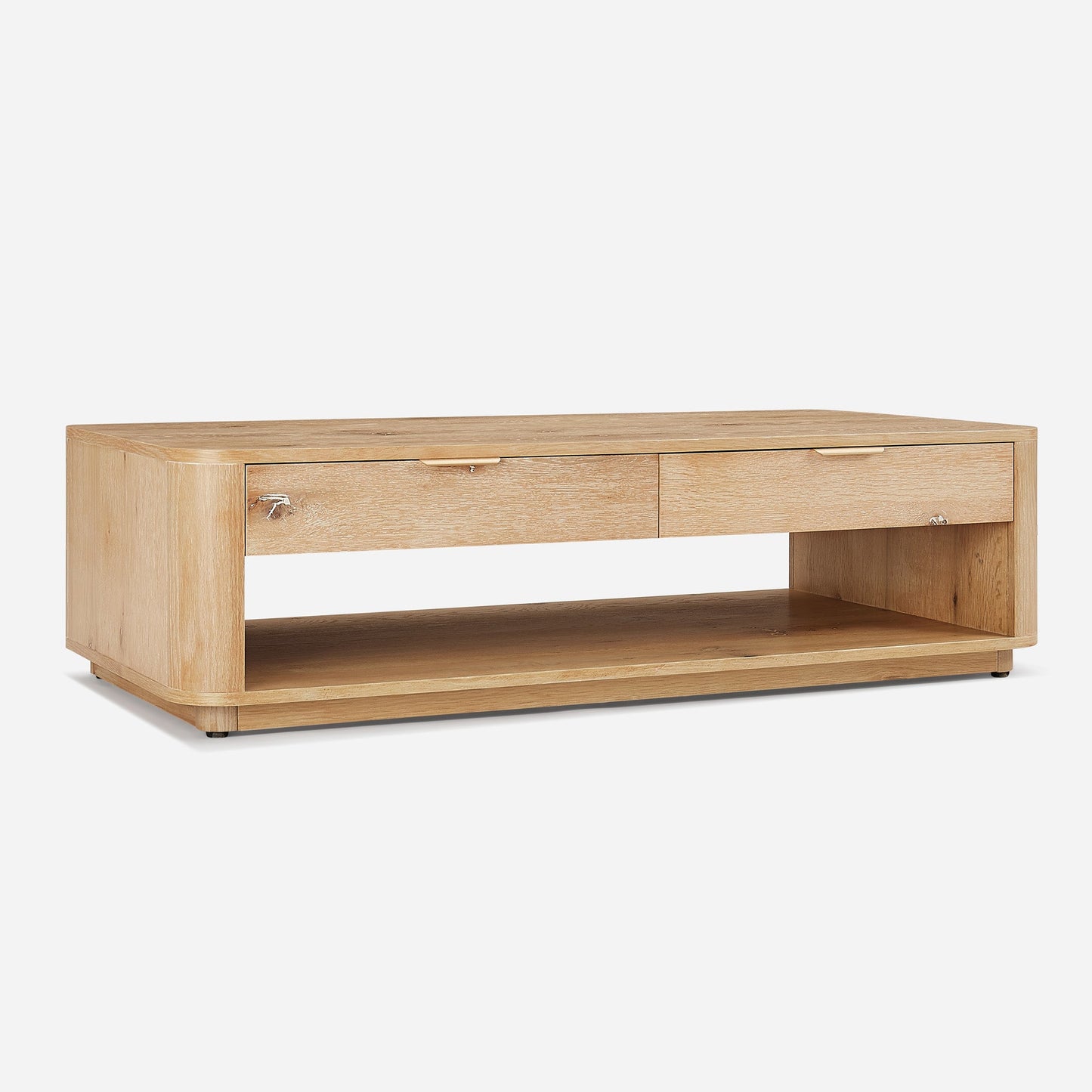 Aven Natural Curved Oak Coffee Table 55"