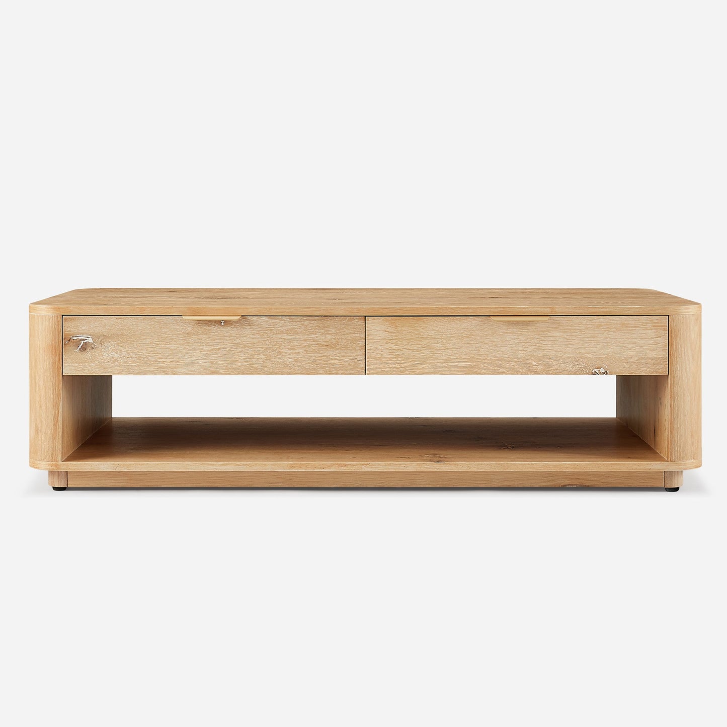 Aven Natural Curved Oak Coffee Table 55"
