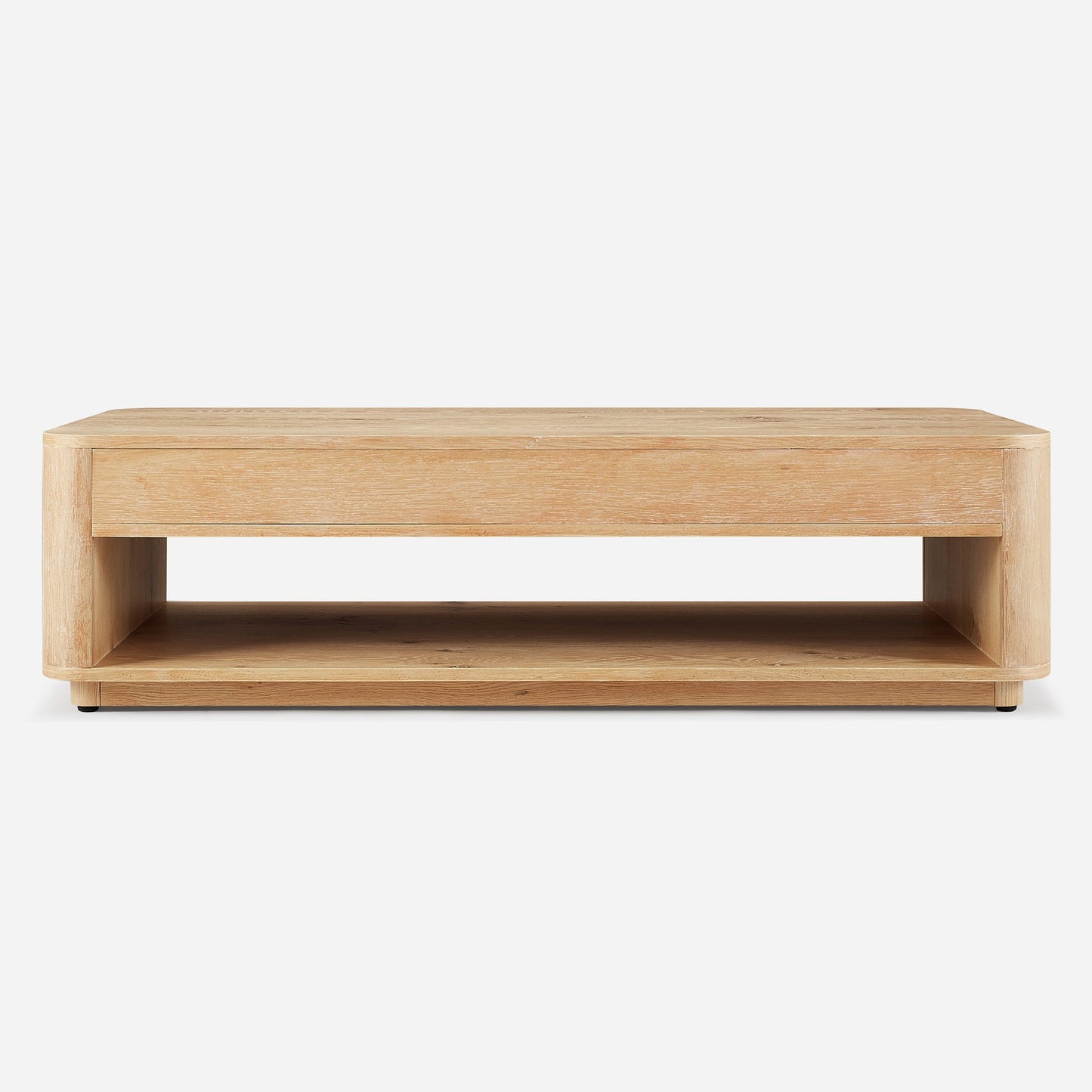 Aven Natural Curved Oak Coffee Table 55"