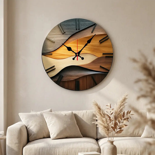 Nordic Wooden Wall Clock | 10-Inch Silent Quartz Minimalist Wall Clock