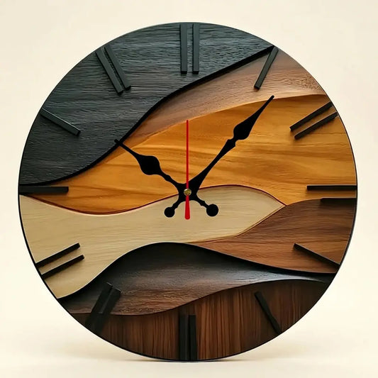 Nordic Wooden Wall Clock | 10-Inch Silent Quartz Minimalist Wall Clock