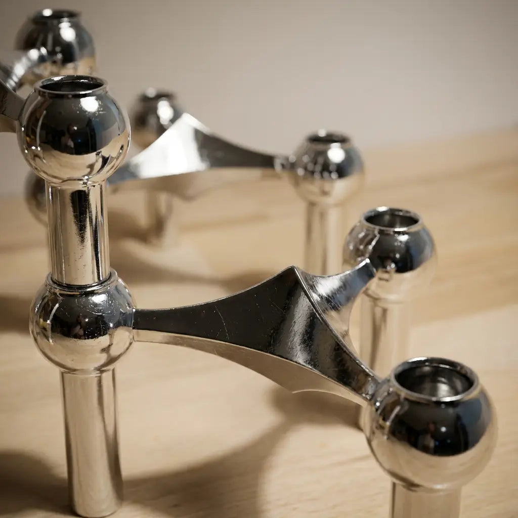 Modern Molecular Structure Candelabra | Nordic Metal Candle Holder for 3, 5, 7 or 9 Taper Candles