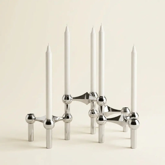 Modern Molecular Structure Candelabra | Nordic Metal Candle Holder for 3, 5, 7 or 9 Taper Candles