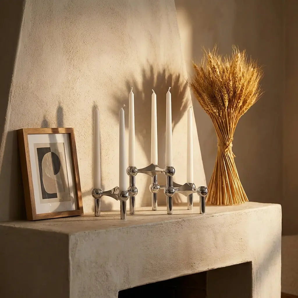 Modern Molecular Structure Candelabra | Nordic Metal Candle Holder for 3, 5, 7 or 9 Taper Candles